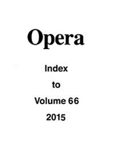 Opera Index Vol. 66 2015