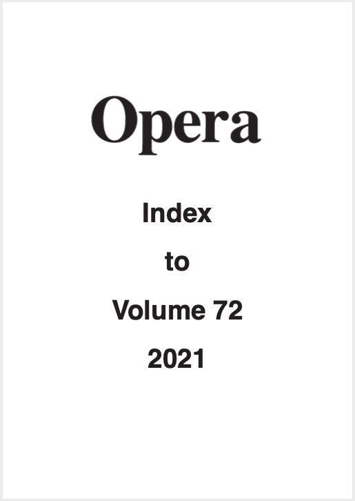 Opera Index Vol. 72 2021