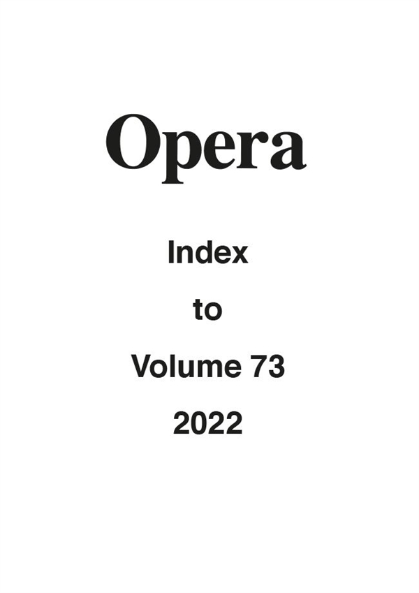 Opera Index Vol. 73 2022