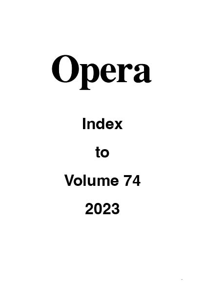 Opera Index Vol. 74 2023